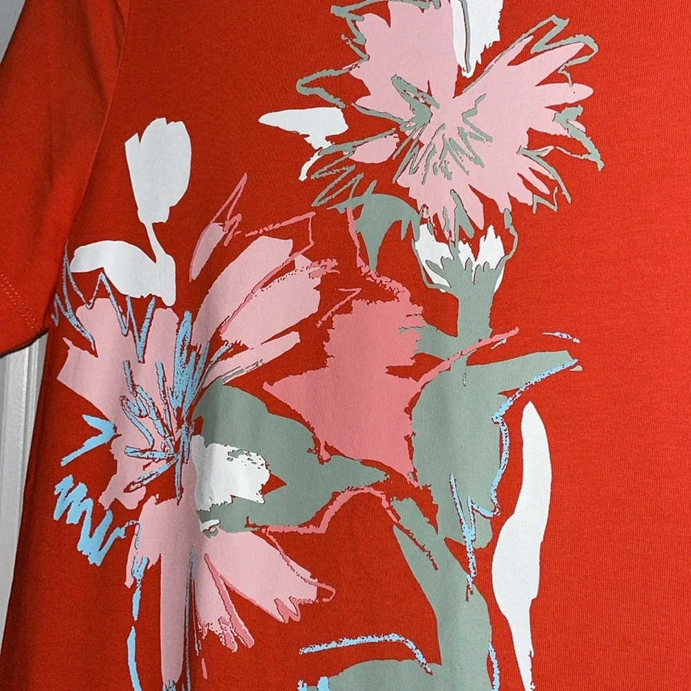 Tanya Taylor Floral Print Midi T-Shirt Dress - Picture 5 of 8